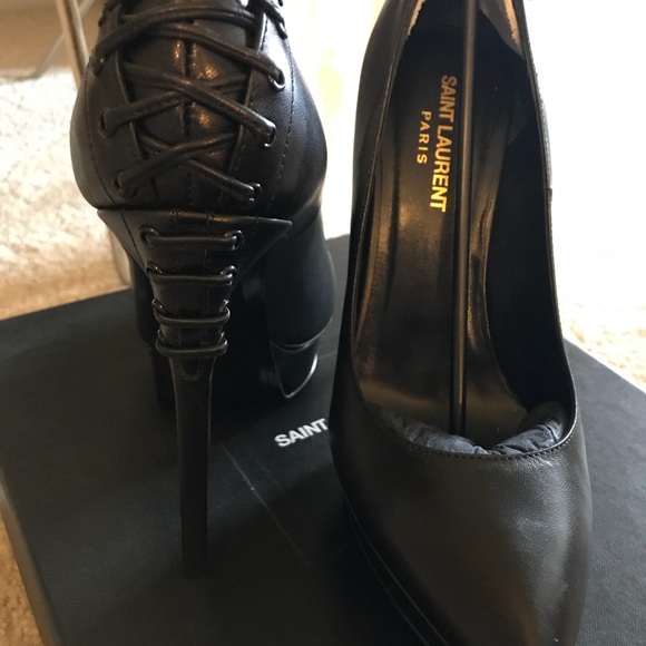 YSL Sexy Black 5” platform pumps size 38 1/2 - Picture 3 of 5